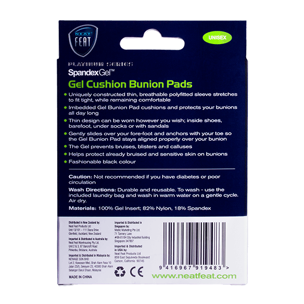 Platinum Series Spandex Gel Cushion Bunion Pads For Helping with Plantar Fasciitis - Neat Feat Foot & Body Care