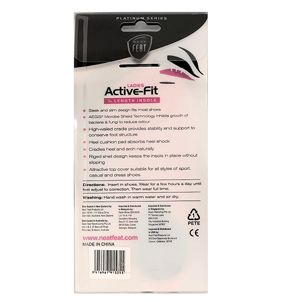 Platinum Series Ladies 3/4 Length Active Fit for Reducing Heel Shock - Neat Feat Foot & Body Care